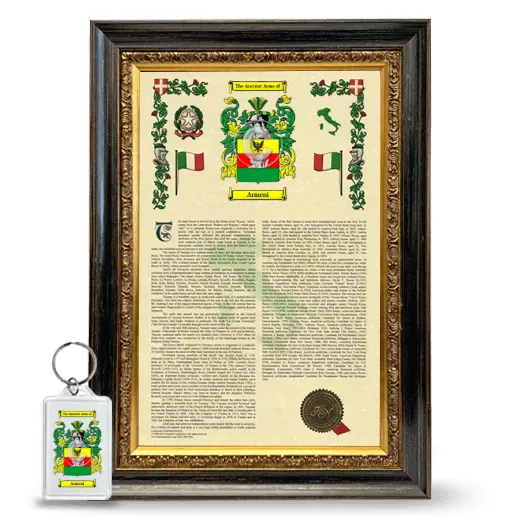 Armeni Framed Armorial History and Keychain - Heirloom