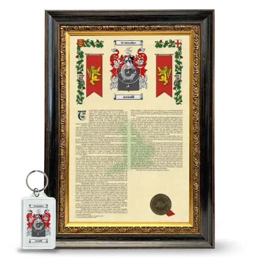 Arrindil Framed Armorial History and Keychain - Heirloom