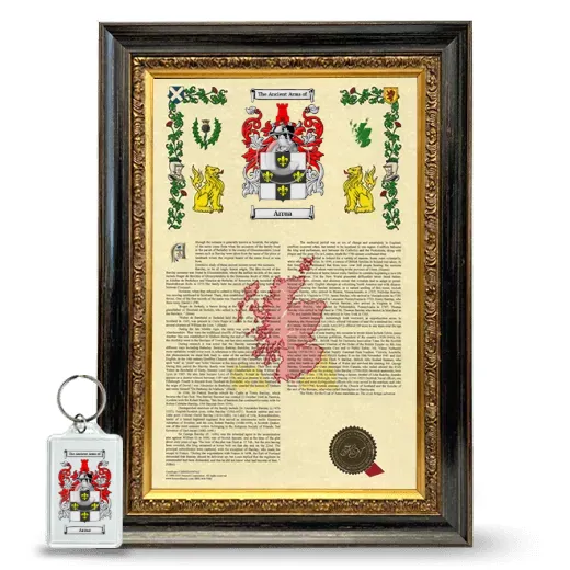 Arrua Framed Armorial History and Keychain - Heirloom