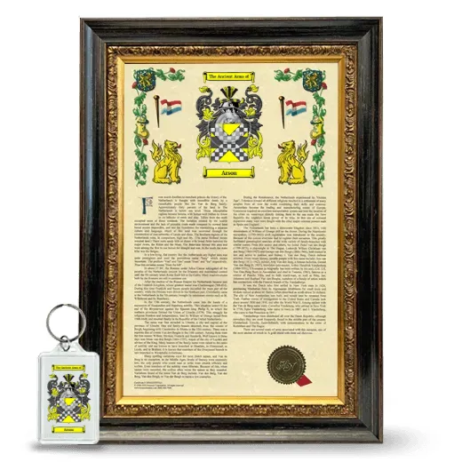Arson Framed Armorial History and Keychain - Heirloom