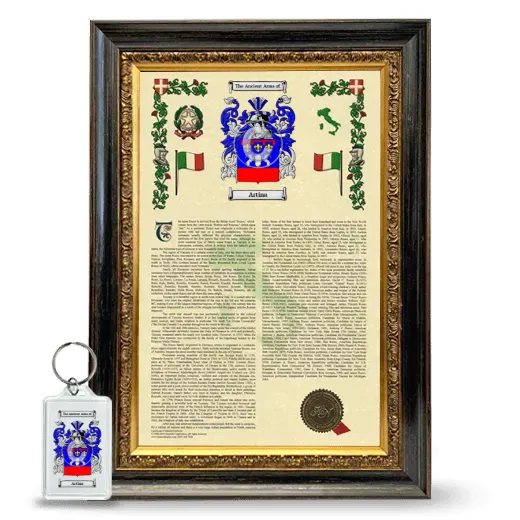 Artina Framed Armorial History and Keychain - Heirloom