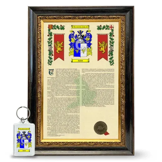 Ascot Framed Armorial History and Keychain - Heirloom