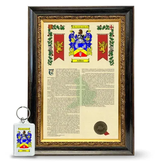 Ashkan Framed Armorial History and Keychain - Heirloom