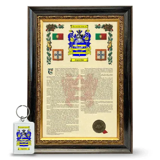Augustine Framed Armorial History and Keychain - Heirloom