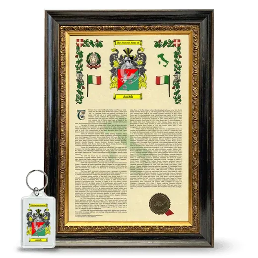 Aurich Framed Armorial History and Keychain - Heirloom