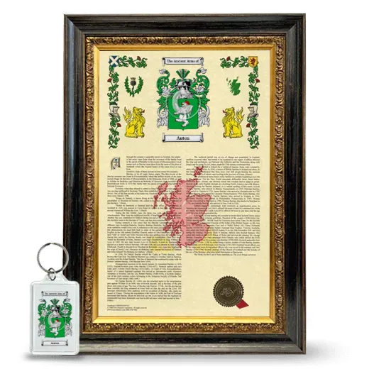 Auten Framed Armorial History and Keychain - Heirloom