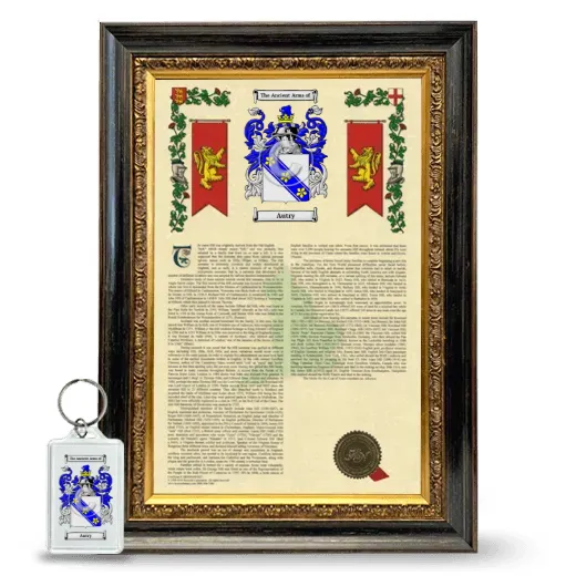 Autry Framed Armorial History and Keychain - Heirloom