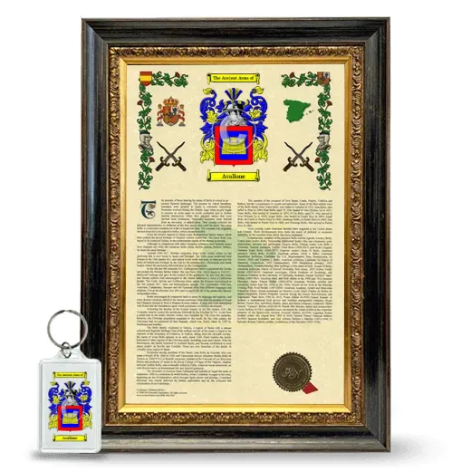 Avallone Framed Armorial History and Keychain - Heirloom