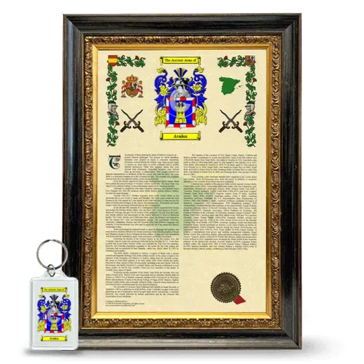 Avaloz Framed Armorial History and Keychain - Heirloom
