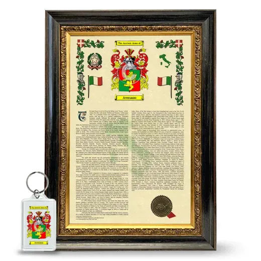 Aversano Framed Armorial History and Keychain - Heirloom