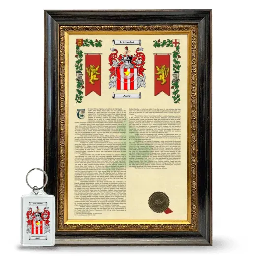 Awry Framed Armorial History and Keychain - Heirloom