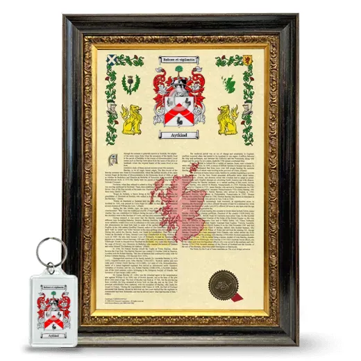 Aytkind Framed Armorial History and Keychain - Heirloom