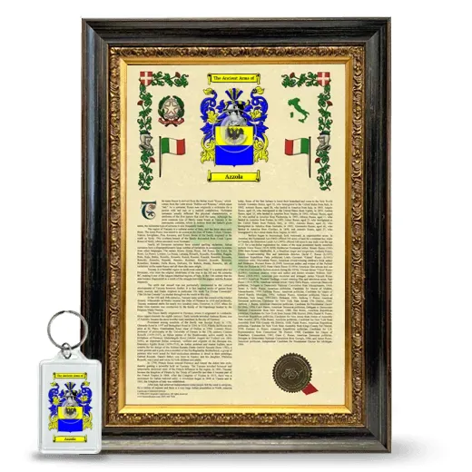 Azzola Framed Armorial History and Keychain - Heirloom