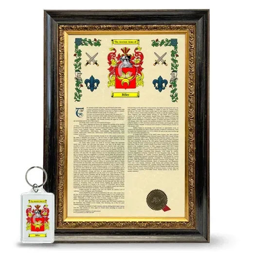 Bélec Framed Armorial History and Keychain - Heirloom