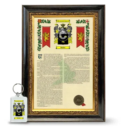 Büsher Framed Armorial History and Keychain - Heirloom