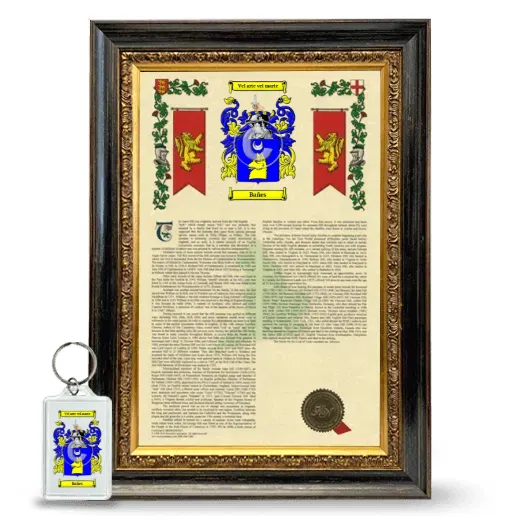Bañes Framed Armorial History and Keychain - Heirloom