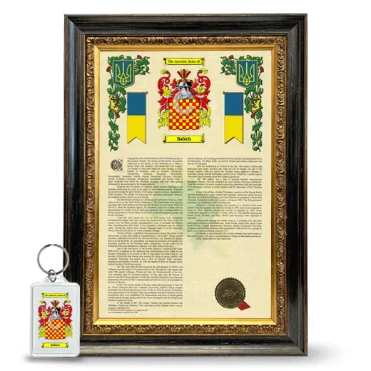Babich Framed Armorial History and Keychain - Heirloom