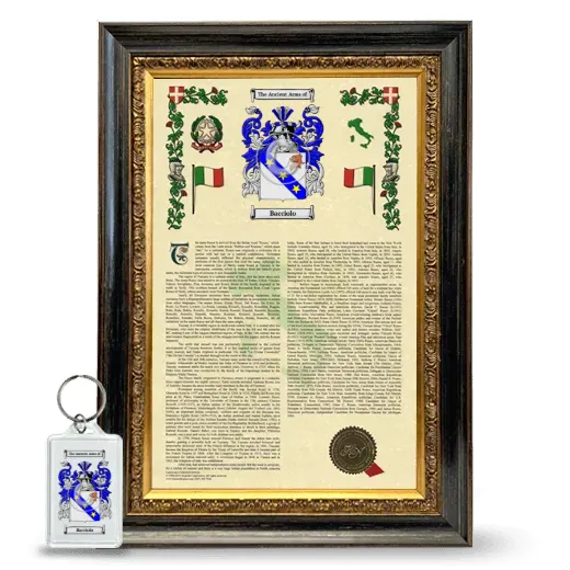 Bacciolo Framed Armorial History and Keychain - Heirloom