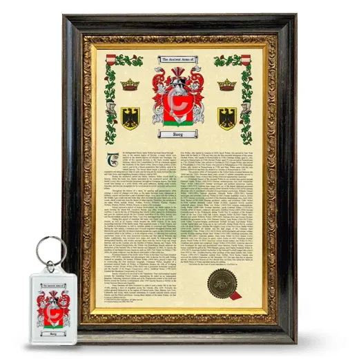 Baeg Framed Armorial History and Keychain - Heirloom