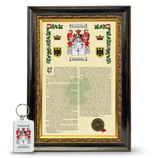 Baerdelebbon Framed Armorial History and Keychain - Heirloom