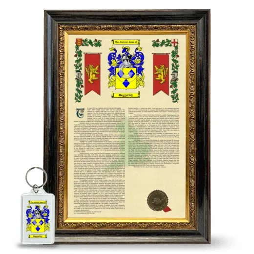 Baggerley Framed Armorial History and Keychain - Heirloom