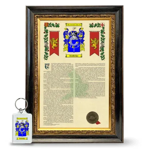 Bainbridge Framed Armorial History and Keychain - Heirloom