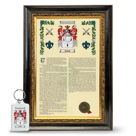 Baland Framed Armorial History and Keychain - Heirloom