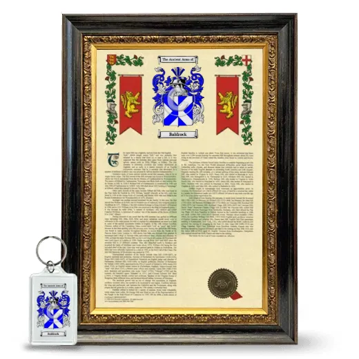 Baldrock Framed Armorial History and Keychain - Heirloom