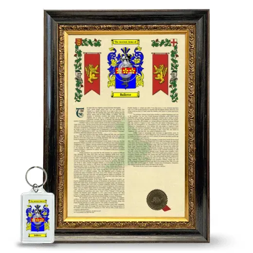 Ballette Framed Armorial History and Keychain - Heirloom