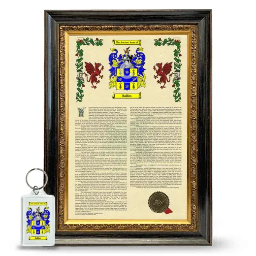 Ballies Framed Armorial History and Keychain - Heirloom