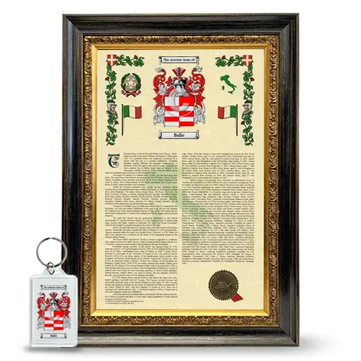 Ballo Framed Armorial History and Keychain - Heirloom