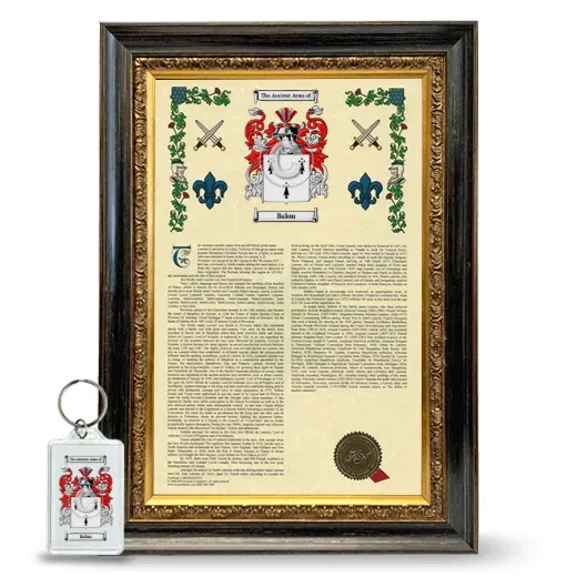 Balon Framed Armorial History and Keychain - Heirloom