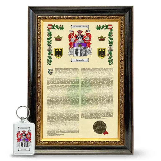 Banasch Framed Armorial History and Keychain - Heirloom