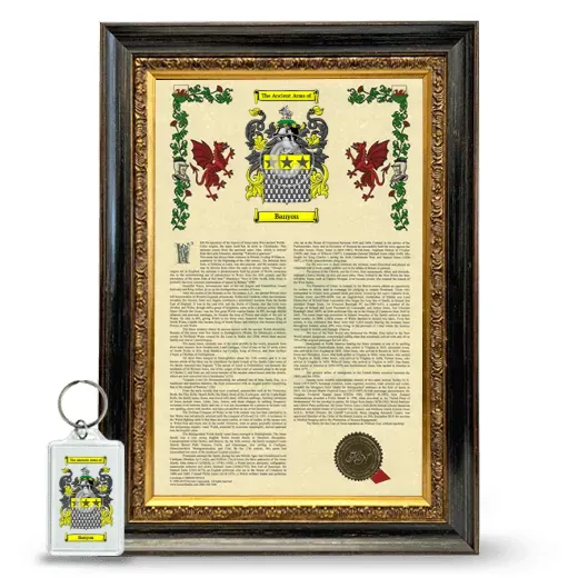 Banyon Framed Armorial History and Keychain - Heirloom