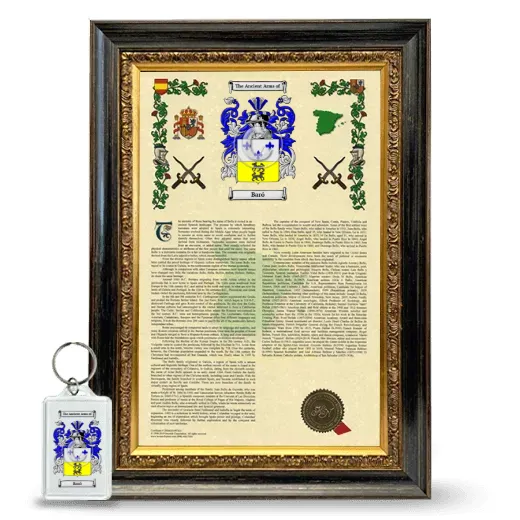 Baró Framed Armorial History and Keychain - Heirloom