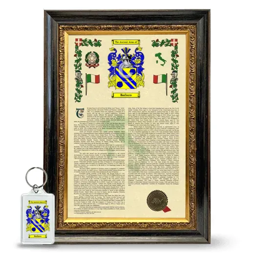 Barbaro Framed Armorial History and Keychain - Heirloom