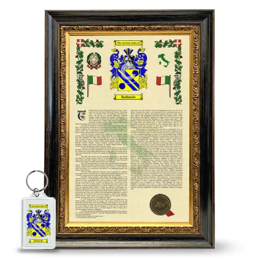 Barbarulo Framed Armorial History and Keychain - Heirloom