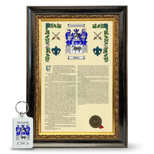 Barbee Framed Armorial History and Keychain - Heirloom