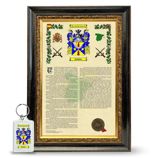 Barbeiro Framed Armorial History and Keychain - Heirloom