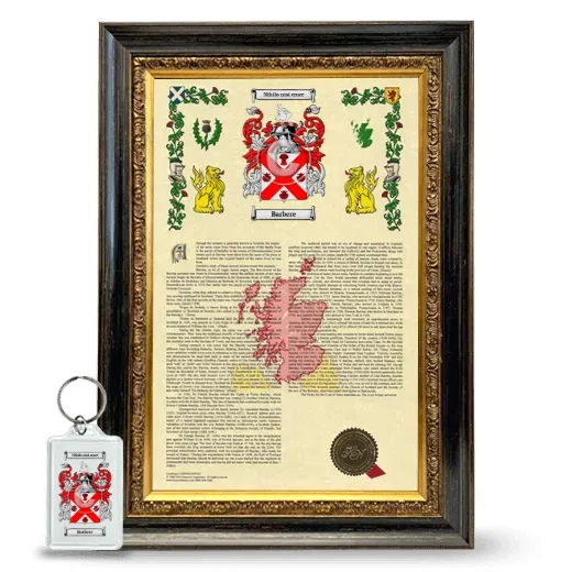 Barbere Framed Armorial History and Keychain - Heirloom