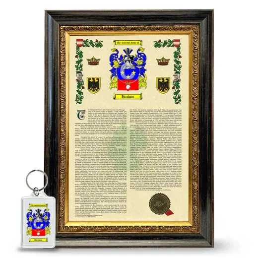 Barsinas Framed Armorial History and Keychain - Heirloom