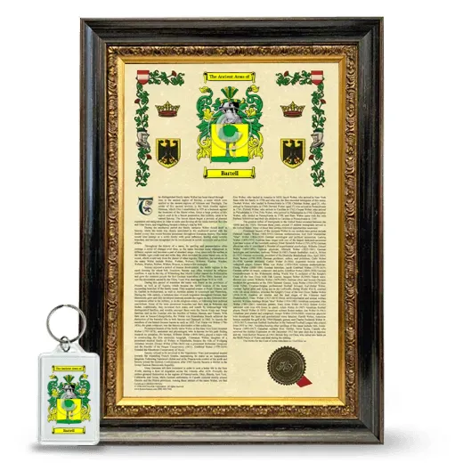 Bartell Framed Armorial History and Keychain - Heirloom