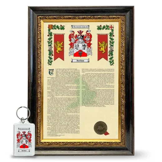 Bartlam Framed Armorial History and Keychain - Heirloom