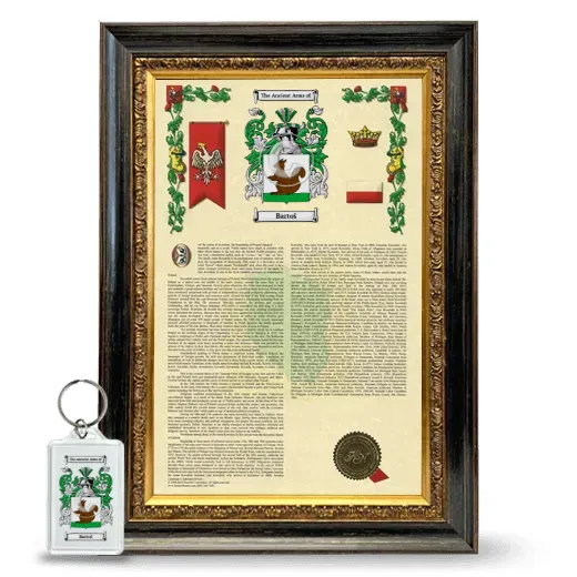 Bartoš Framed Armorial History and Keychain - Heirloom