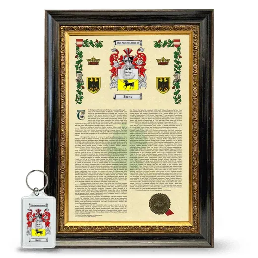 Bartty Framed Armorial History and Keychain - Heirloom