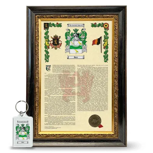 Barz Framed Armorial History and Keychain - Heirloom