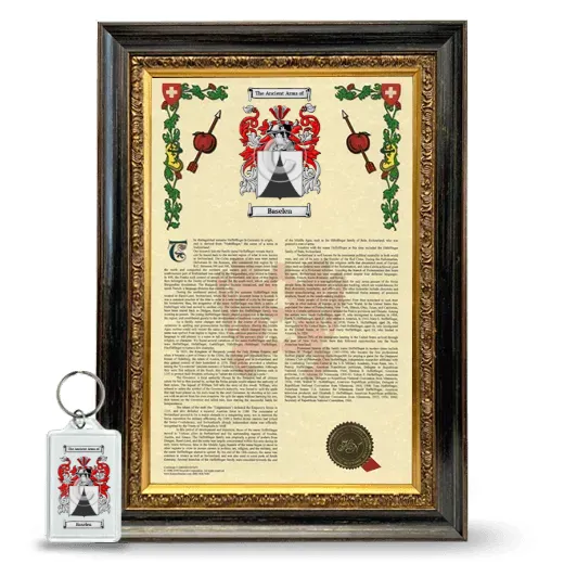 Baselen Framed Armorial History and Keychain - Heirloom