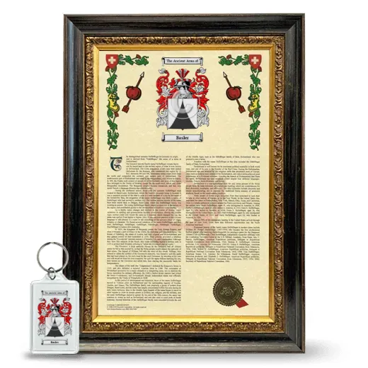 Basler Framed Armorial History and Keychain - Heirloom