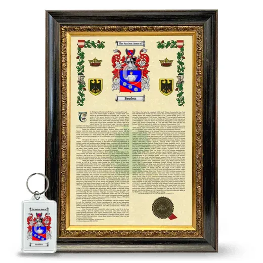 Bauders Framed Armorial History and Keychain - Heirloom