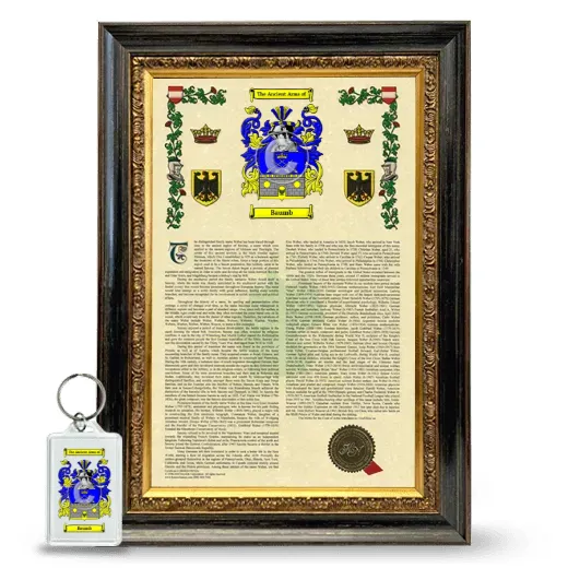 Baumb Framed Armorial History and Keychain - Heirloom